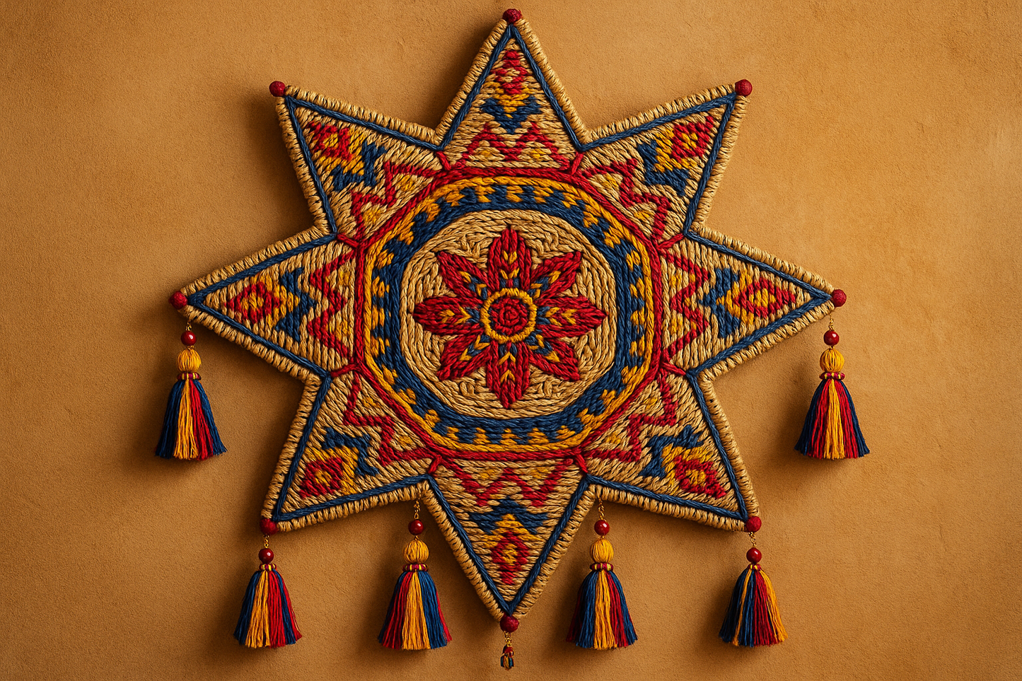 Sebal Seagrass Woven Star Wall Hanging genrate like punjabi culture